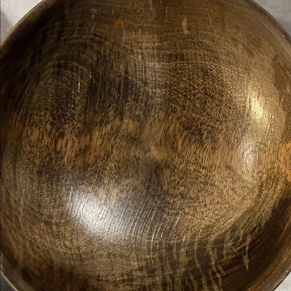 Brown Wooden Bowls Set/4 Brown Grain Bowls W/ Vintage Wear and Use From 70’s